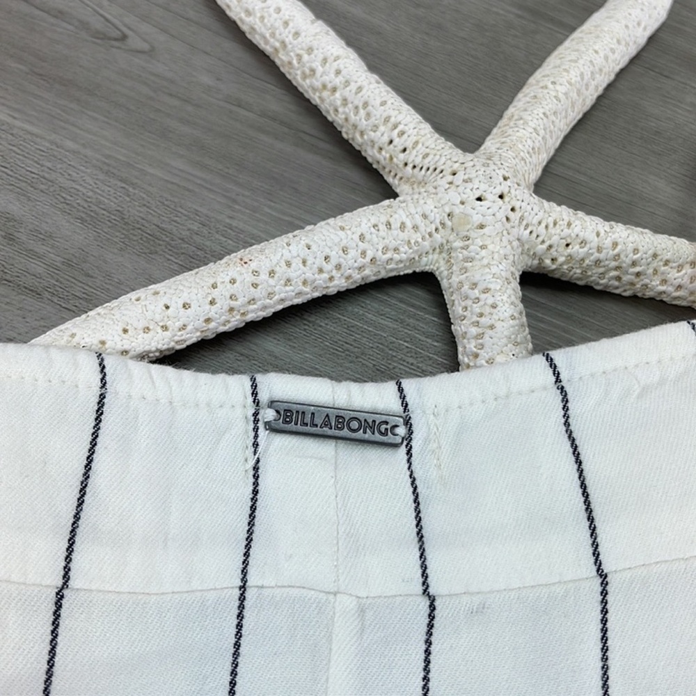 🔆BILLABONG🔆 Wild Pursuit White Striped Short Overalls ROMPER - Picture 12 of 13